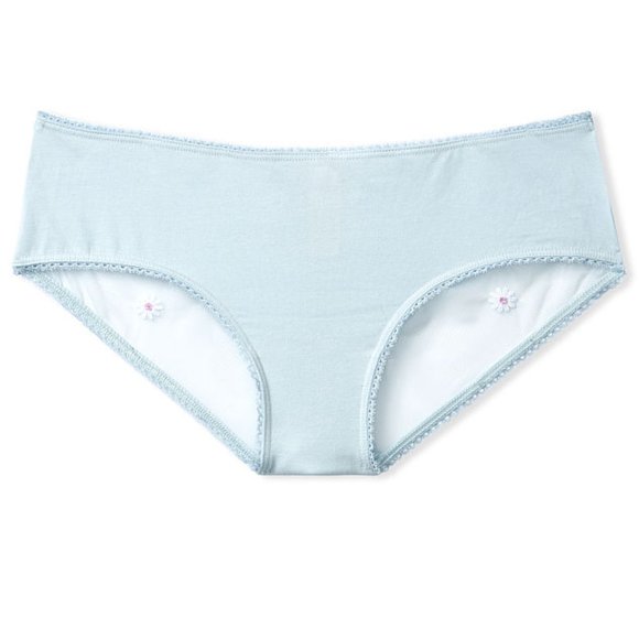 VS XS Daisy Embroidered Hiphugger NWT Blue with Adorable Daisies - Picture 6 of 15